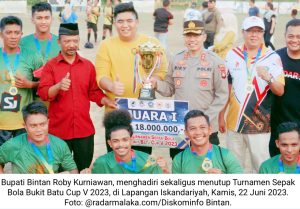 Roby Kurniawan Tutup Turnamen Sepak Bola Bintan Bukit Batu Cup V 2023…